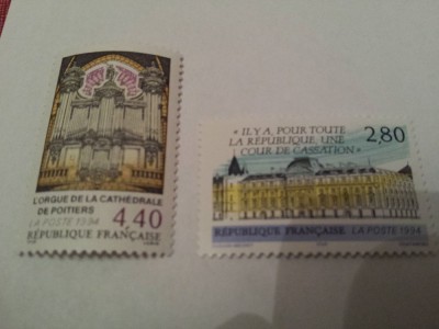 franta 1994 cladiri 2 serii mnh foto