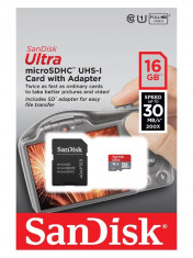 Card SanDisk Ultra microSDHC 16GB SD Adapt. Cl.10 foto