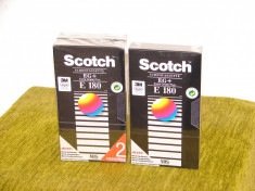 Casete video VHS SCOTCH E180 EG+ noi sigilate 3 bucati foto