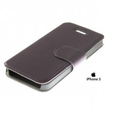Husa Apple iPhone 5, 5S Premium Wallet Mov foto
