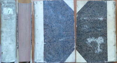 Istoria bisericii , 1743 - 1744 , 2 volume , coligat , 896 pagini , pergament foto