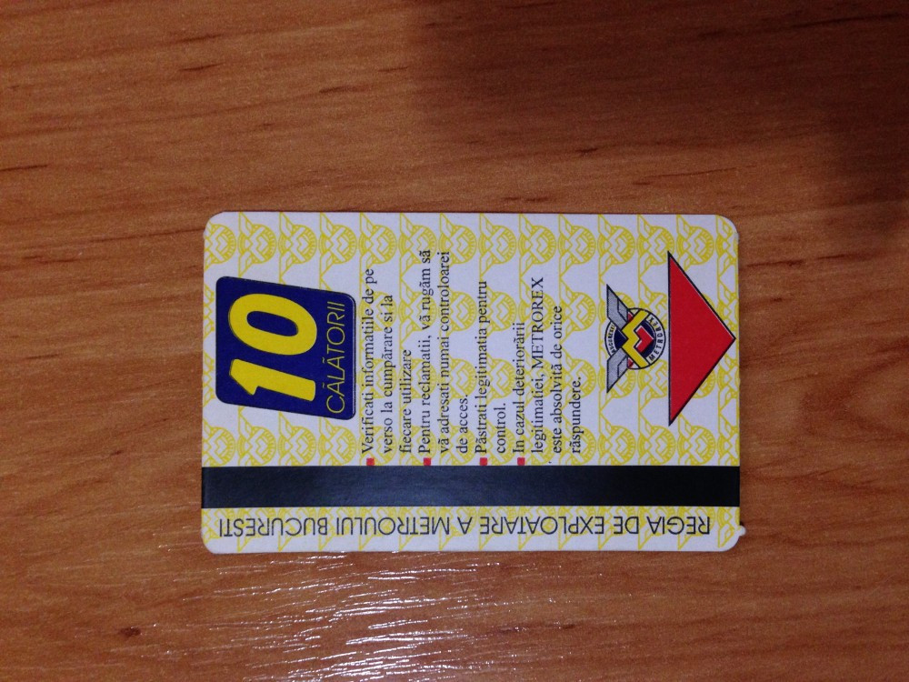OFERTA Cartela Metrorex veche de 20 de ani URGENT | arhiva Okazii.ro
