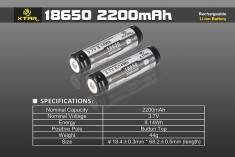 Acumulator 18650 XTAR 2200 mAh 3.7V Cu Protectie foto