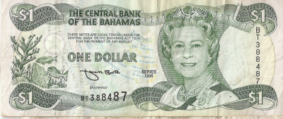 BAHAMAS 1 dollar 1996 VF foto