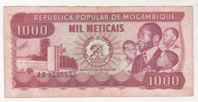 bnk bn Mozambic 1000 meticais 1980 circulata foto