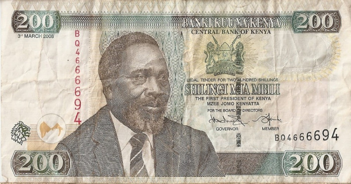 KENYA 200 Shillings 2008 VF