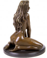 NUD-STATUETA BRONZ PE SOCLU MARMURA foto