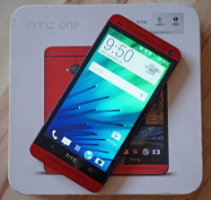 HTC One M7, Red, necodat, ca nou! foto