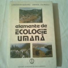 ELEMENTE DE ECOLOGIE UMANA ~ CONST. BUDEANU / EMANOIL CALINESCU