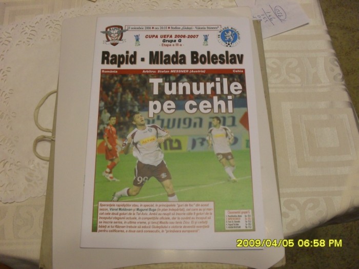 program Rapid - Mlada Boleslav [versiunea ceha]