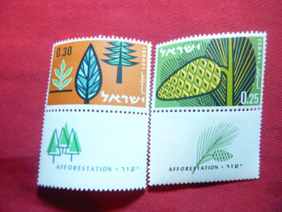 Serie- Reimpadurire 1961 Israel ,2 val. cu tabs foto