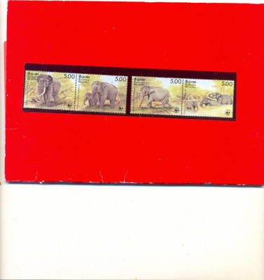 ST-165=SRY LANKA 1985 -WWF -Elefantii-Serie de 4 timbre,nestampilata,MNH foto