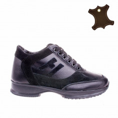 Pantofi Sport Dama Piele 550-2 Negri foto