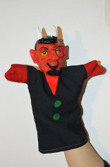 Marioneta (papusa manuala teatru de papusi): drac, cap cauciuc, corp textil foto