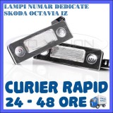 SET LAMPI DEDICATE SKODA OCTAVIA 2 - 18 LEDURI - PLACUTA NUMAR INMATRICULARE, Universal, ZDM