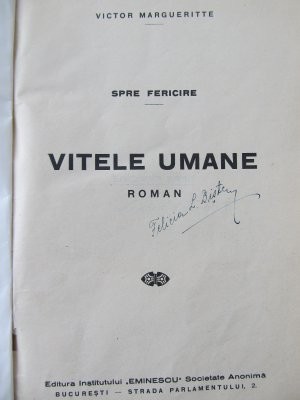 Vitele umane (interbelic) -Victor Margueritte foto