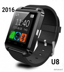 Smartwatch U8 Bluetooth Negru Model nou 2016 +CADOU foto