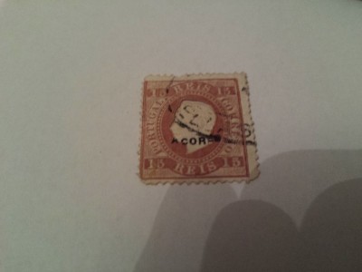 portugalia/colonii/azore 1871-85 regele luis / 15 R foto
