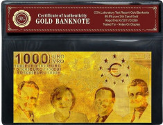 EUROPA - BANCNOTA 1000 EURO - POLYMER AURIT CU AUR 24K foto