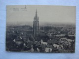 Carte postala circulata la 23.08.1928 - Panorama BRUGES, Belgia, Printata