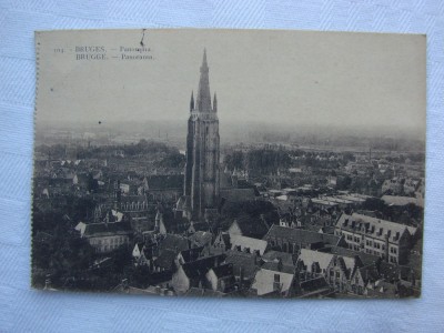 Carte postala circulata la 23.08.1928 - Panorama BRUGES foto