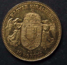 Moneda de aur- 10 koroane 1911 foto