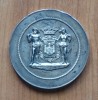 Placheta Expozitia Internationala Anvers 1909 , aurita , 6 cm diametru, Europa