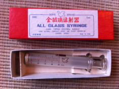 seringa din sticla made in china in cutie nefolosita ALL GLASS SYRINGE 5 ml foto