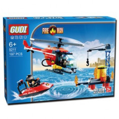 GUDI Blocks 9211 Elicopter Pompieri joc de construit tip LEGO City 197 piese foto
