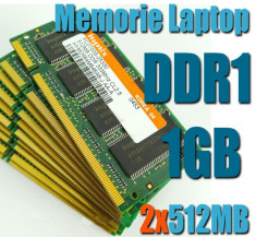 Memorie Laptop DDR1 2x512MB(1GB) FSB 400/333 Testate Garantie 6 Luni foto