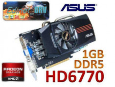 Placa video DirectX11 GAMING PCI-E ASUS Radeon HD6770 DirectCU 1GB DDR5 VGA DVI foto