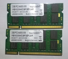 Memorie laptop SWISSBIT OEM HP ELPIDA 4GBDDR2 2x2GB PC2-6400 DDR2-800MHz SoDimm foto