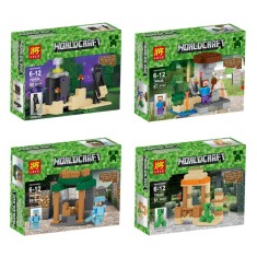 LELE 79042 Worldcraft set 4 jocuri de construit tip LEGO Minecraft 322 piese foto