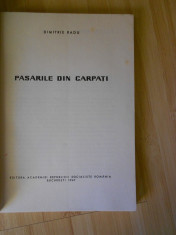 DIMITRIE RADU--PASARILE DIN CARPATI foto