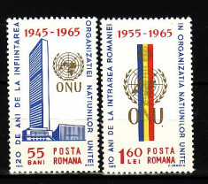 ROMANIA- O.N.U,serie de 2 valori MNH , R2 foto