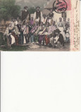 O SEZATOARE IN SATUL VALSANESTI- ARGES , PORT NATIONAL , CLASICA , CIRC. 1906