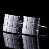 Butoni Camasa Argintii Patrati Clasici Inox + Cutie Cadou Barbati Business Nunta Botez Eleganti