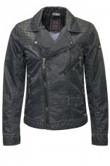 Geaca Biker Between-Seasons Barbati Dreimaster Gri 55131901 foto