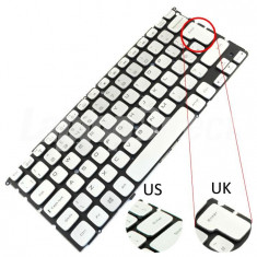 Tastatura Laptop Dell WXYWV argintie iluminata layout UK + CADOU foto