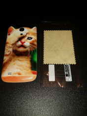 Capac baterie + folie protectie ecran pentru Samsung Galaxy S4 mini foto