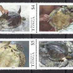 Tonga 2013 fauna marina testoase MI 1860-67 2 streif MNH w25