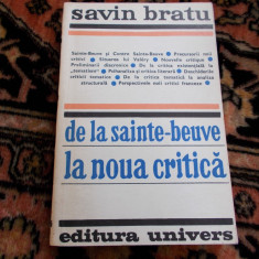 De la Saint-Beuve la noua critica - S. Bratu