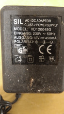 Alimentator Incarcator Sil 12V 450mA Model VD120045G foto