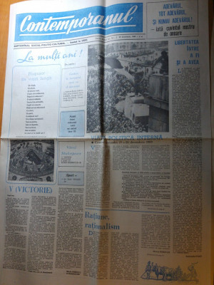 ziarul contemporanul 29 decembrie 1989 primul nr. dupa revolutie-serie noua foto