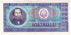 4) Bancnota 100 Lei 1966 portret Balcescu VF/XF foto