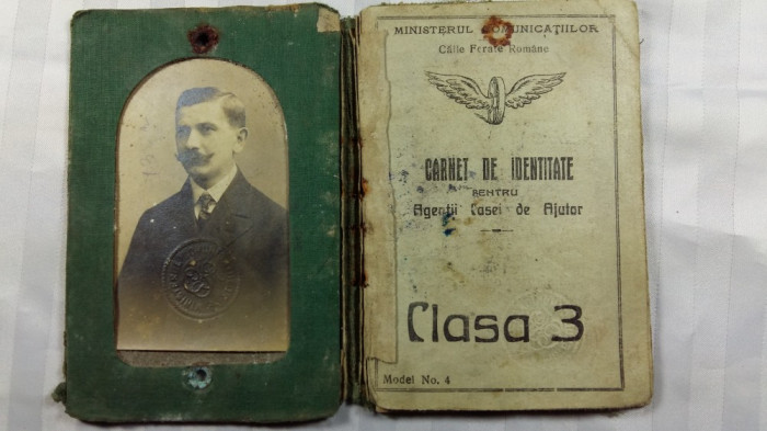CFR - CARNET DE IDENTITATE - AUTORIZATIE DE CALATORIE - ATEL. CFR CLUJ ANUL 1921