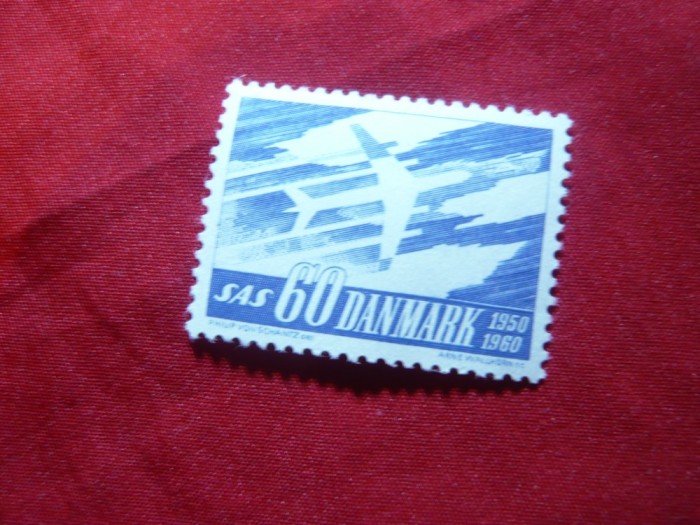 Serie Aviatie - 100 Ani SAS 1961 Danemarca , 1 val.