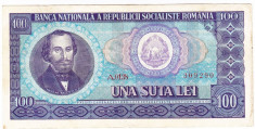 1) Bancnota 100 Lei 1966 portret Balcescu foto