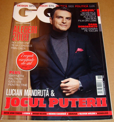 Revista GQ Romania ( Gentlemen&amp;#039;s Quarterly) - Noiembrie 2009 Nr. 9 foto