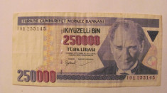 CY - 250000 lira lire 1998 (1970) Turcia / Ataturk foto